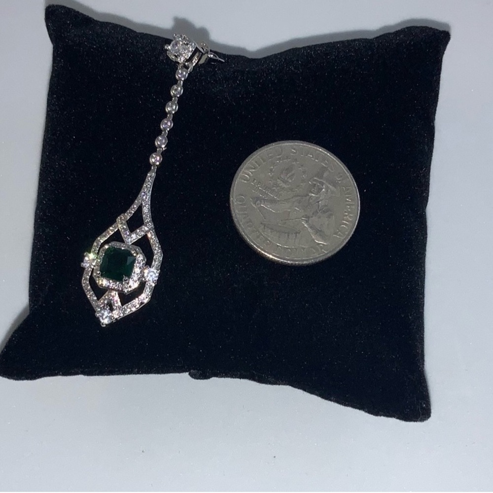 2ct Emerald Art Deco Earrings - Picture 6 of 12